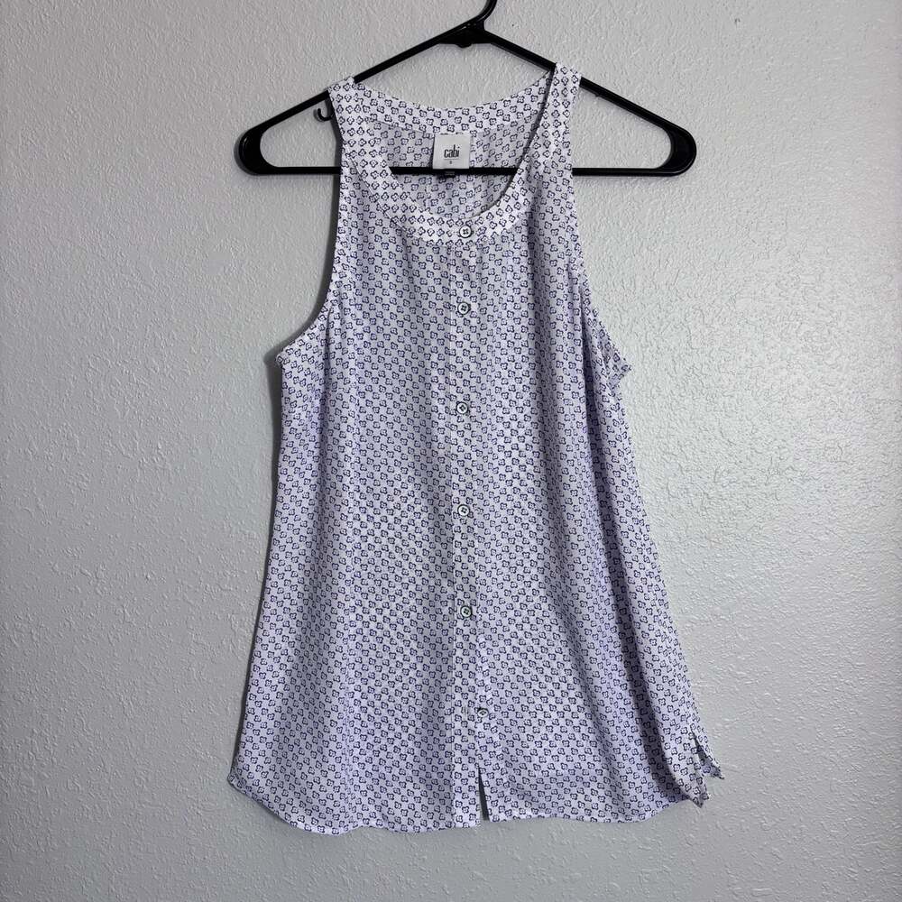 Cabi Priscilla Floral Sleeveless Halter Top Style Purple Size S